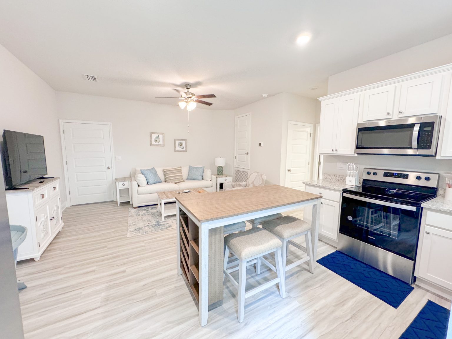 Kitchen island and dining